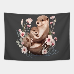 Cute otters Tapestry