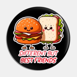 Hamburger and Sandwich Different But Best Friends Pin