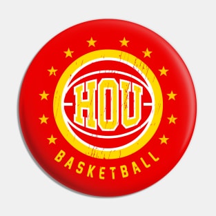 HOU Basketball Vintage Distressed Pin