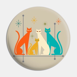 Retro Mid-Century Modern Look Cats 50s 60s Style Pin