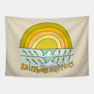 rainbow warriors // retro surf art by surfy birdy Tapestry