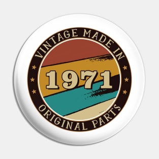 Vintage Made In 1971 Original Parts Pin