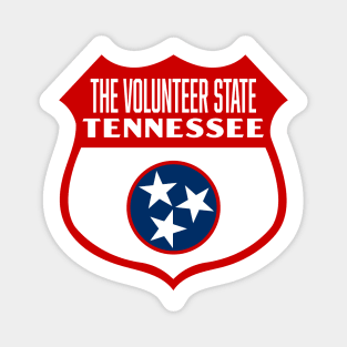 The Volunteer State Tennessee Retro Flag Shield (Red) Magnet