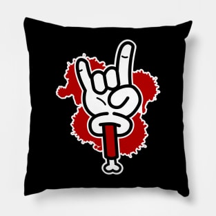 Metal hand Sign of the horns Pillow