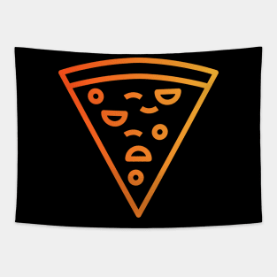 Neon Orange Pizza Slice Tapestry