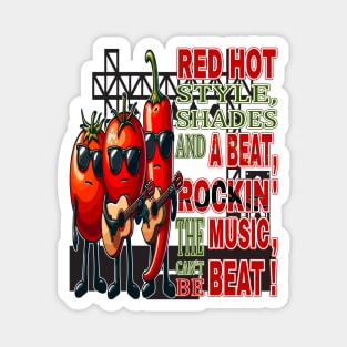 Red Hot Style Rockin the Beat, Groovy Veggie Band Magnet