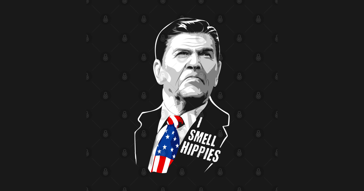 Funny I Smell Hippies Vintage Ronald Reagan I Smell Hippies Funny