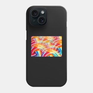 Close-up of swirly rainbow lollipop through prism filter Phone Case