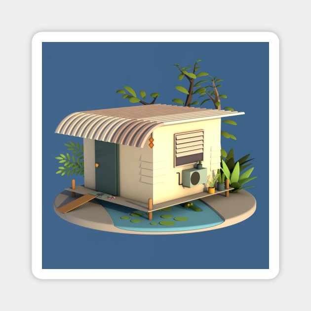 Tiny Simple Home Magnet by MonsterAce