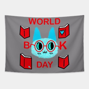 Fuzzy World Book Day Cat Tapestry