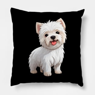 Sunny Days - Cartoon Westie's Delight Pillow