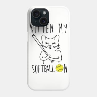 Kitten My Softball On - Cat Lover Cats Phone Case