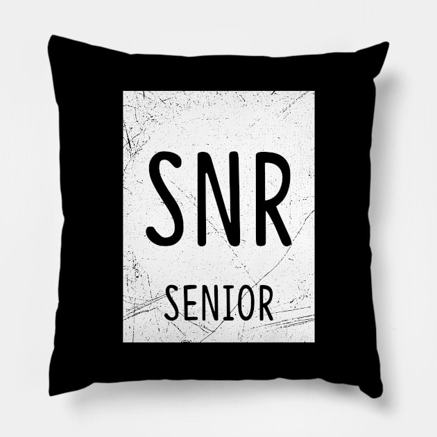 Snr Senior Chemistry Periodic Table Funny Science designs Pillow by Science Puns