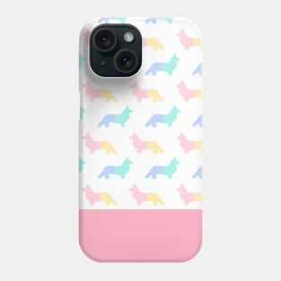 Corgi Pastel Silhouettes Pattern Small Phone Case