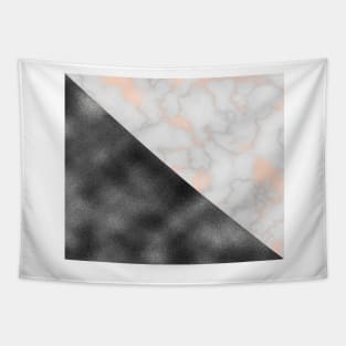 Rose gold marble and gunmetal grey storm Tapestry