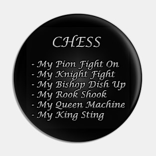 Chess Slogans - Chess Poem Pin