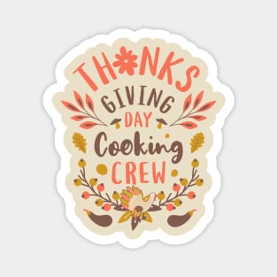 Thanksgiving Day Cooking Crew Rustic Turkey Harvest Veggies Magnet