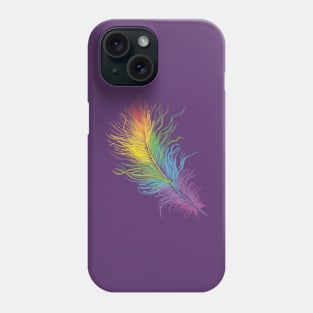 Rainbow Feather-purple Phone Case