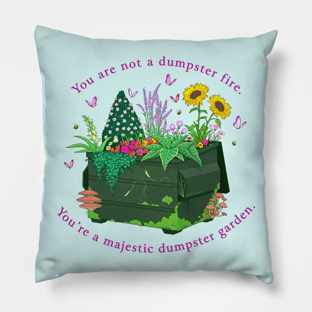 Dumpster Garden Pillow by Nick Maskell Designs