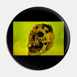 Skull with a Bullet Hole and Scorpion Pin