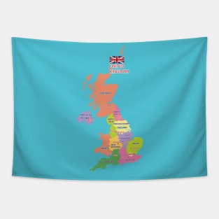 Great Britain Map Tapestry