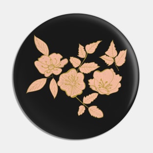 California Wild Rose Mustard and Pink Design Pin