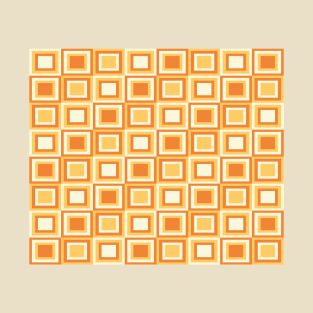 Vintage orange and yellow shades, geometric pattern T-Shirt