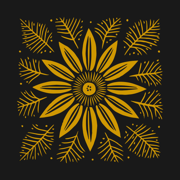 Lino Cut Flower by n23tees