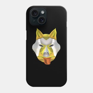 Futuristic Fantasy Wolf Fox Coyote Dog Canine Hybrid Mask (Black Background) Phone Case