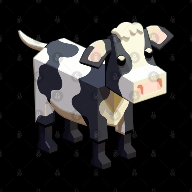 Udderly Chubby Chibi Isometric Cow by DanielLiamGill