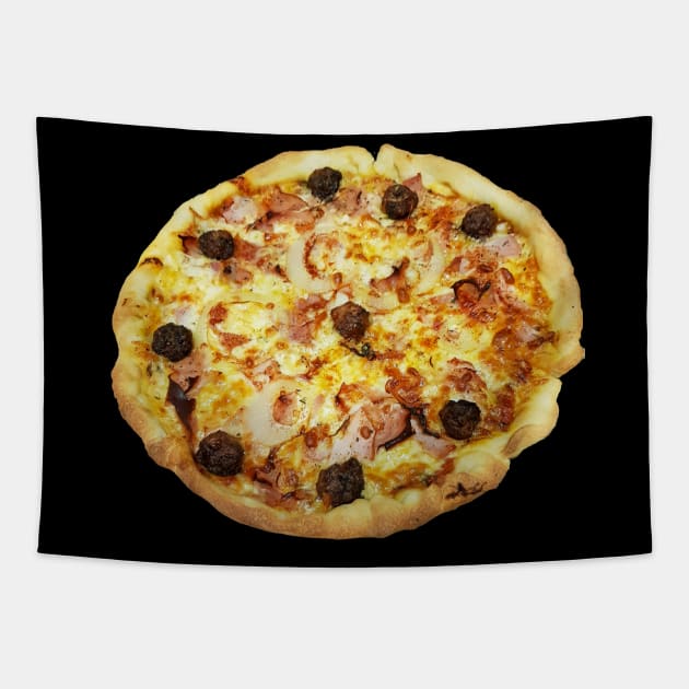 Meatball Pizza Tapestry by ellenhenryart