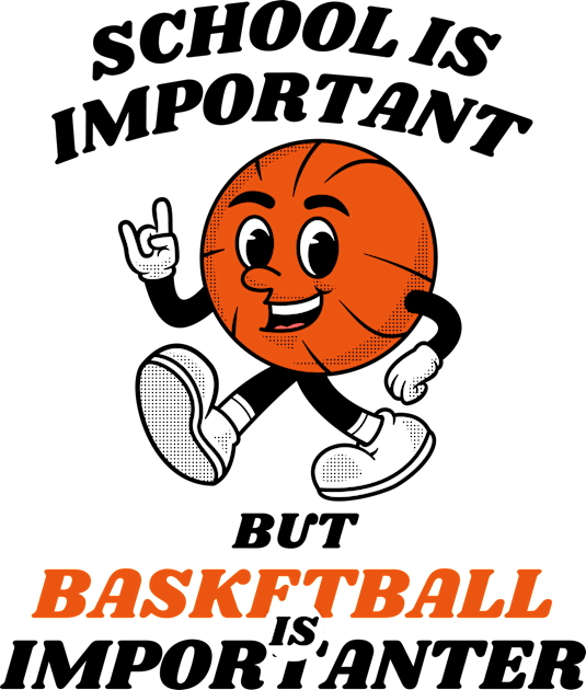 School is Important But Basketball is Importanter Kids T-Shirt by Davidsmith