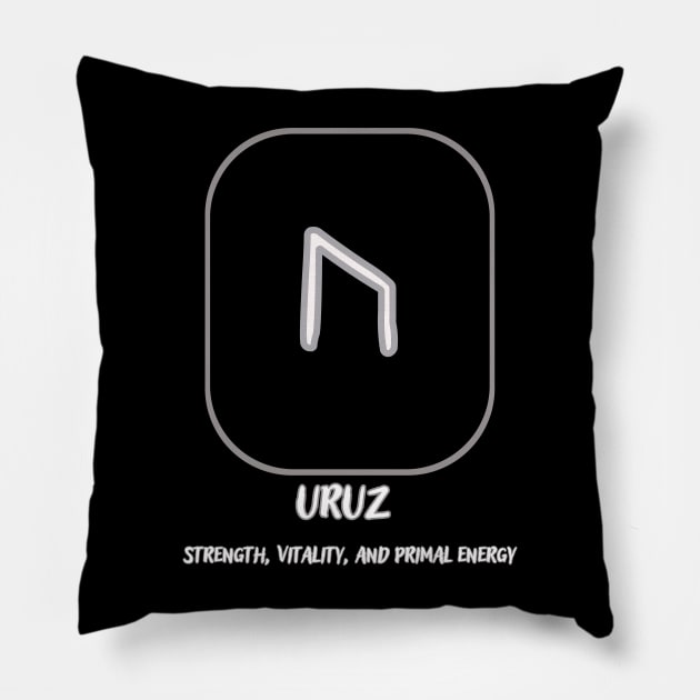 The Nordic rune Uruz Pillow by Skandynavia Cora