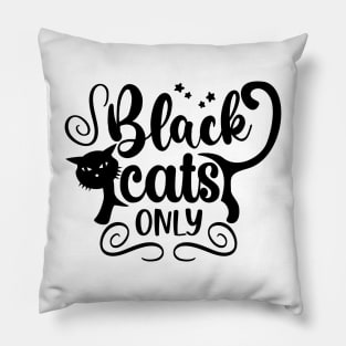 halloween design black cats only text art Pillow