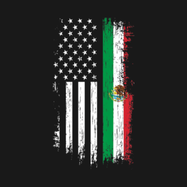 Mexican American Flag - Pride Mexico USA - Mexican American - T-Shirt