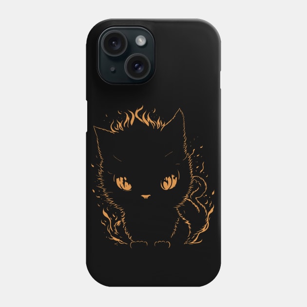 Flaming Feline Temper Phone Case by ArtMichalS