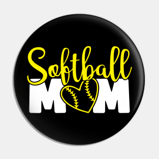 Softball Mom - Heart Pin