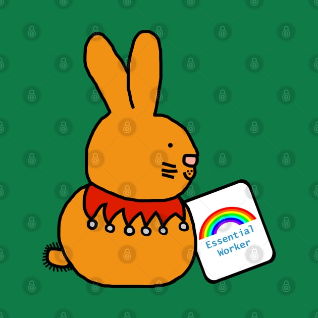 Essential Worker Easter Bunny Rainbow by ellenhenryart