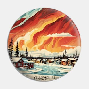 Yellowknife Vintage Poster Tourism Pin