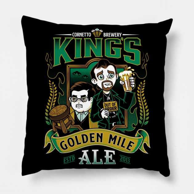 Golden Mile Ale - World's End - Craft Beer Pillow by Nemons