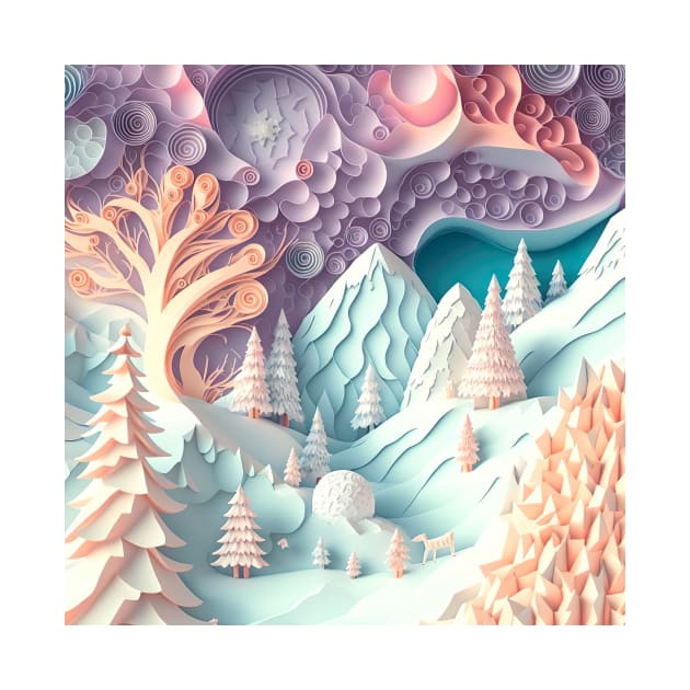 Papercut 3D illustration of magical fairy place by UmagineArts