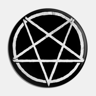 White Satanic Pentagram | Hail Satan Pin