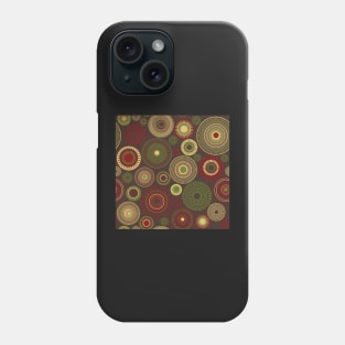 concentric circles dark brown Phone Case