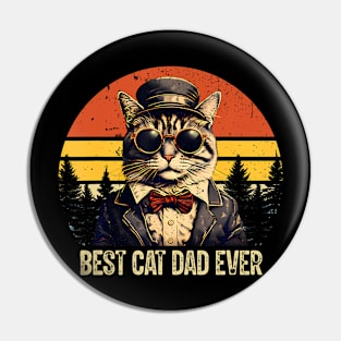 Vintage Best Cat Dad Ever Pin