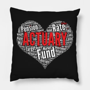 Actuary Definition Heart Shape Word Cloud Math product Pillow