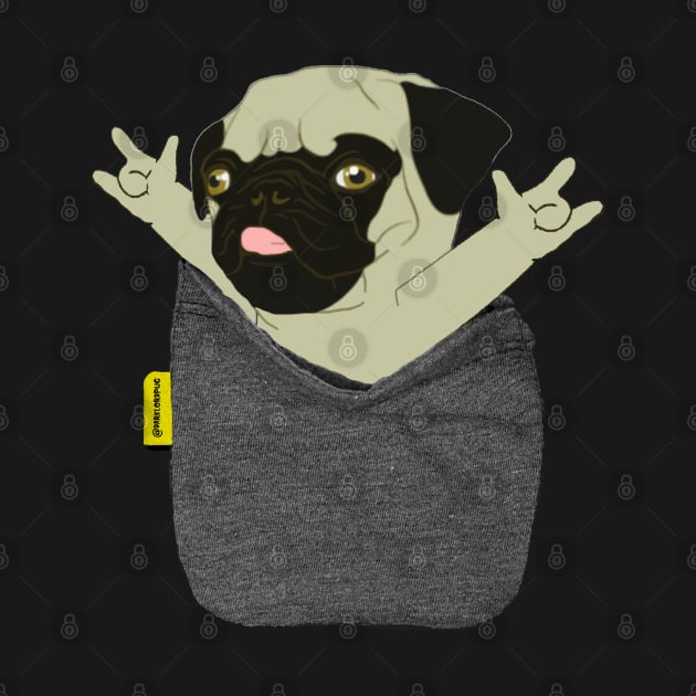 Pug Rock Pocket by darklordpug