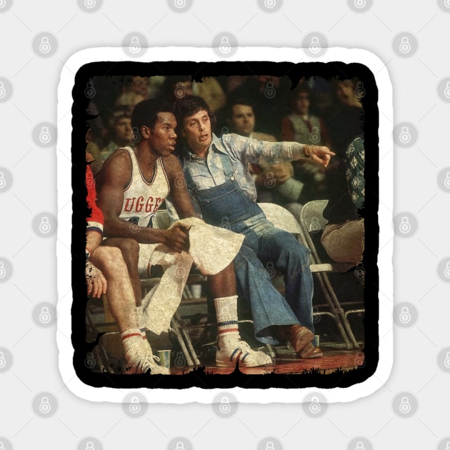 Larry Brown Rocks an Interesting Fit Coaching Ralph Simpson in 1975 Magnet by Wendyshopart