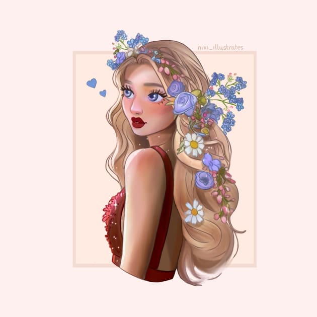 Flowers in her hair by Nixi