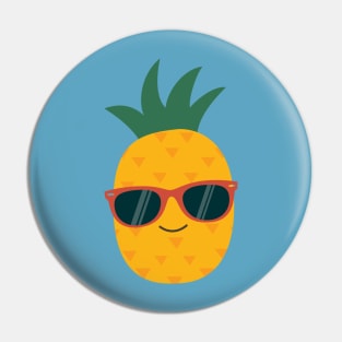 Funny Tropical Pineapple Summer T-Shirt Pin