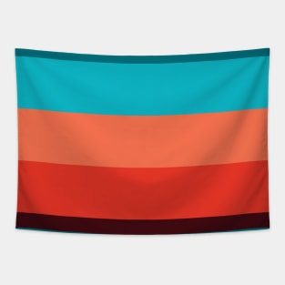 Preppy Pattern Bohemian Chic Turquoise Orange Terracotta  Stripes Tapestry